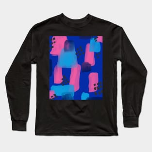 Abstract Pattern Blue Pink Long Sleeve T-Shirt